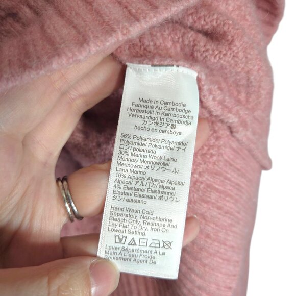 J Crew Cable-knit Rollneck Sweater in Supersoft Yarn Heather Dusty Rose - Picture 10 of 11